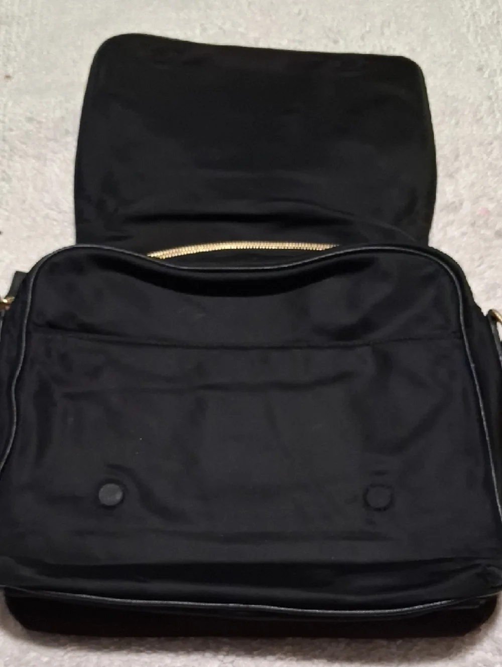 Michael Kors Black Nylon Messenger Bag with Gold Logo